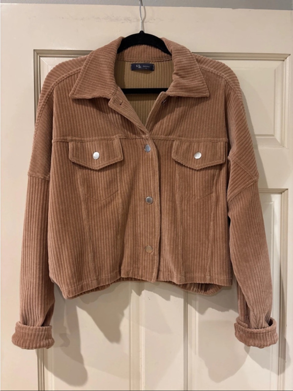 Corduroy Trucker Jacket in Camel Tan
